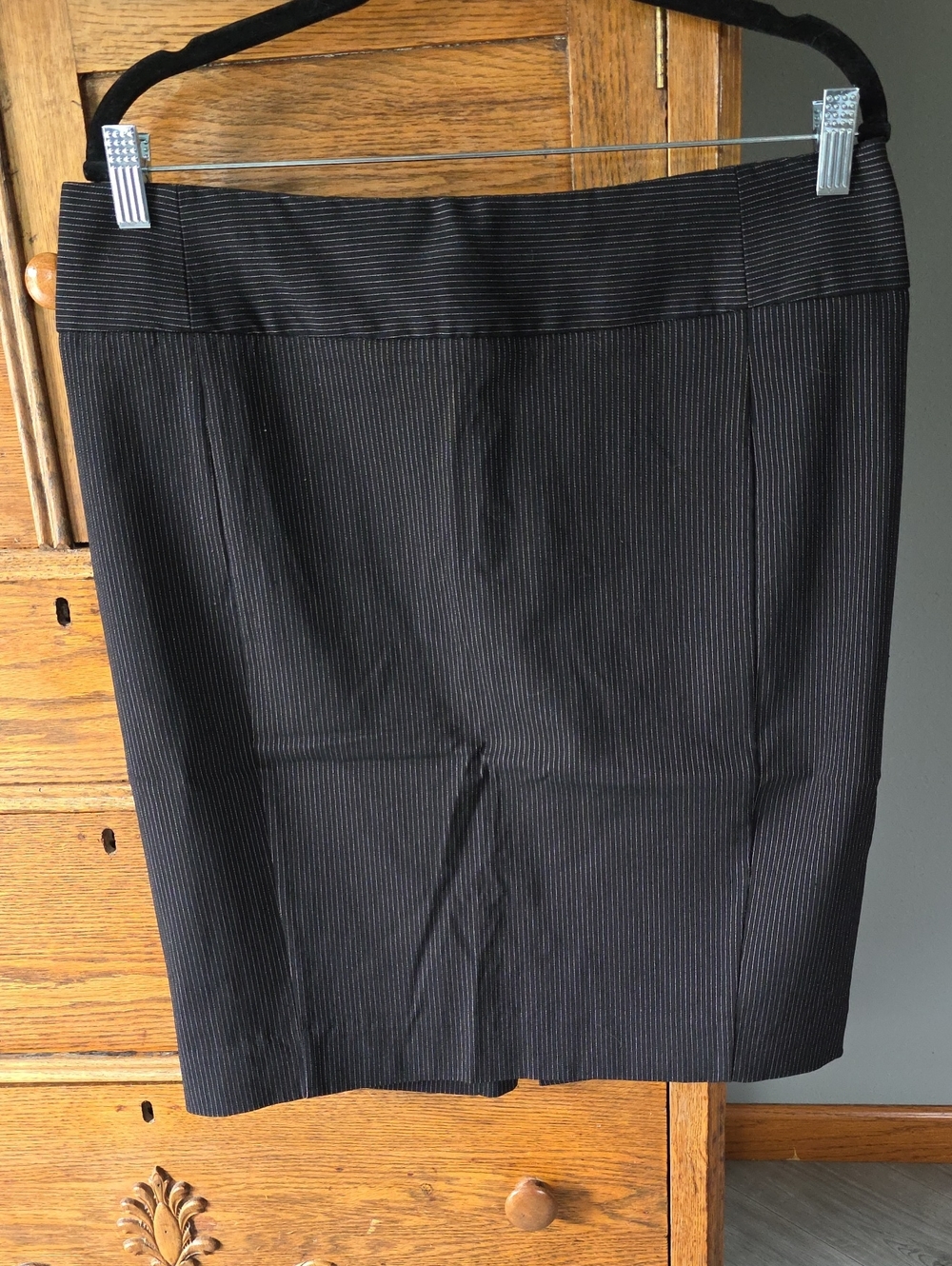 🌿 Black Pinstripe Pencil Skirt - Tailored- The Torie Skirt